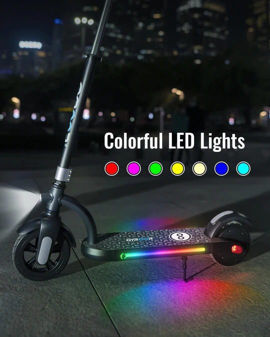 Discover the Gyroor H40 Electric Scooter for kids and teens ages 8-14. Safe, adjustable, and fun with LED lights, dual brakes, and a powerful motor. Ideal for outdoor adventures! Perfect gift.ee
