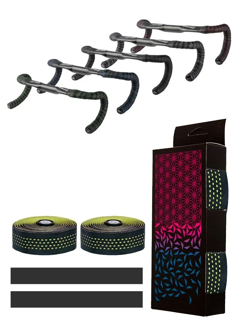 Perforated Road Bike Bar Tape Breathable Handlebar Tapes Non-slip EVA/PU Soft Anti-Vibration Wrap Tape Durable Bar Bartape 1Pair