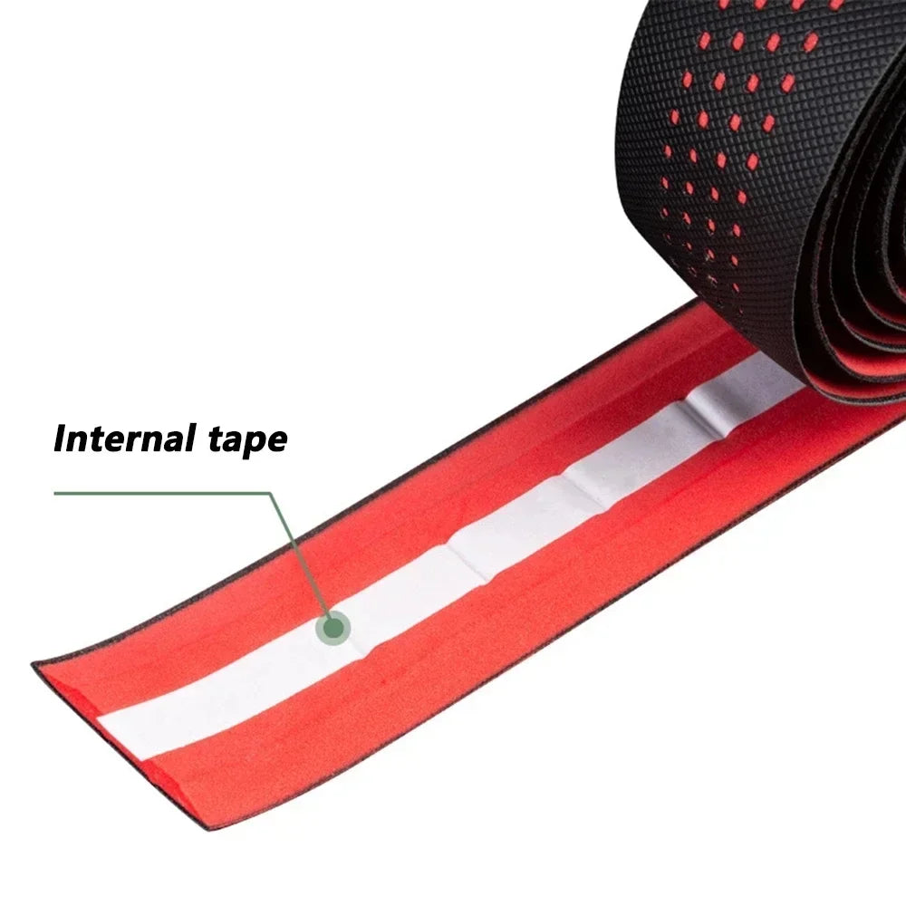 Perforated Road Bike Bar Tape Breathable Handlebar Tapes Non-slip EVA/PU Soft Anti-Vibration Wrap Tape Durable Bar Bartape 1Pair